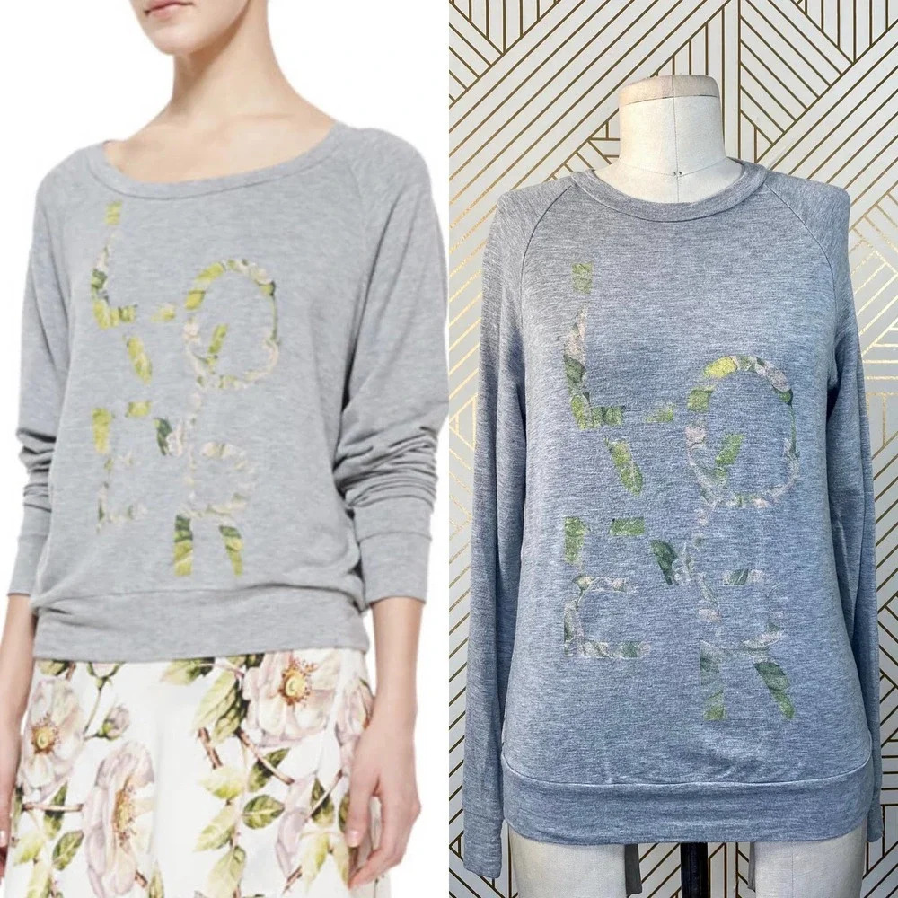 Haute Hippie Lover Floral Print Jersey Sweatshirt